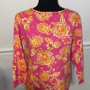 Ruby Rd Pink Flower Top S